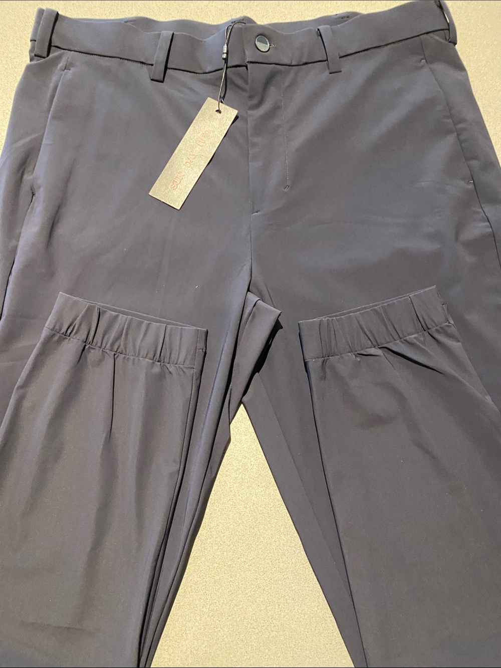 Modern Navy Jogger Pants with Pockets and belt loops. Soft and comfy. - Picture 7 of 7